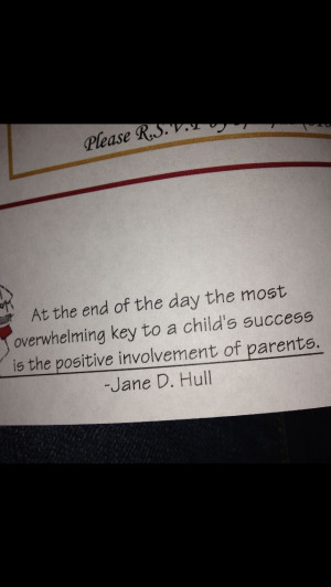Child's success and parent involvement quote