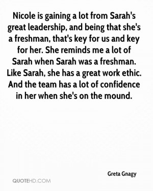 nicole is gaining a lot from sarah s great leadership and being that ...