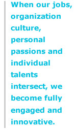 When our jobs, organization culture, personal passions and individual ...