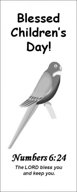 Bird And Bible Quotes Bookmark of Children’s Day Blessings