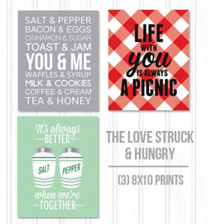Kitchen quotes, kitchen art 3 pack, 8x10 print pack, funny kitchen art ...