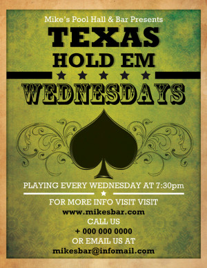 Texas Holdem Bar Flyer