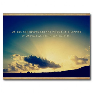 Tropical Sunrise Miracle Inspirational Quote Postcard