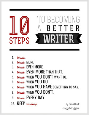 image of 10 Steps to Becoming a Better Writer Poster