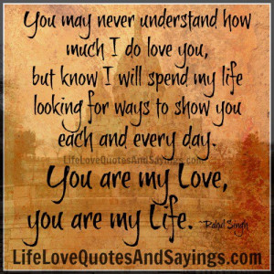 ... you each and every day. You are my Love, you are my Life ~ Rahul Singh
