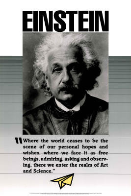Albert Einstein Quote Art and Science Art Poster