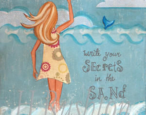 Beach Art, Mermaid Art,Mermaid Quot e,Beach Cottage Decor,Art for ...