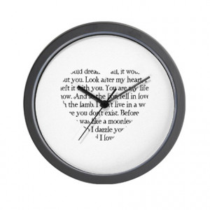 ... Gifts > Bella Living Room > Twilight Romantic Quotes Heart Wall Clock