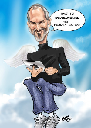 caricature of Jobs