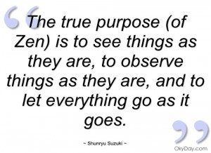 the true purpose (of zen) is to see things