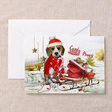 Beagle Puppy Santa Paws Greeting Cards (Pk of 20) for