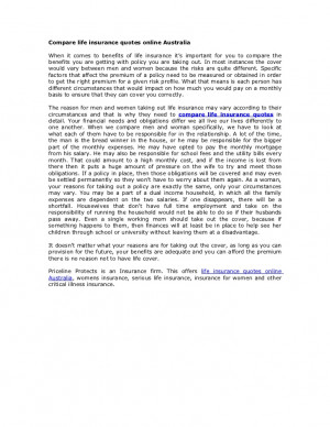 ... Insurance Quotes Australia ~ Compare life insurance quotes online