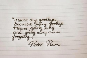Never say goodbye - Peter Pan