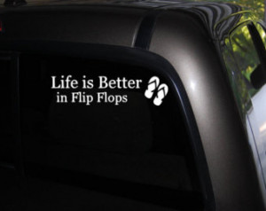 Life is Better in Flip Flops - Beach Decal - Beach Decor-Beach wall ...