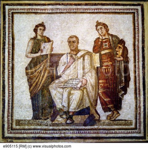 Roman mosaic of the poet Virgil