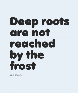 Deep roots are not reached by the frost. -JRR Tolkien