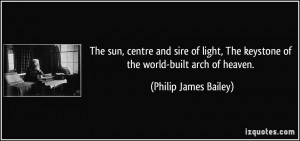 The sun, centre and sire of light, The keystone of the world-built ...