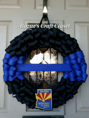 ... enforcement, police memorial, thin blue line, fallen officer wreath