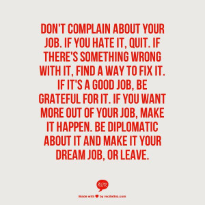Don Plain About Your Job...