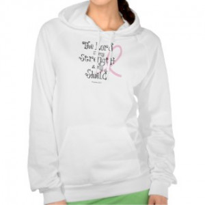 Breast Cancer Awareness Bible Verse Pink Ribbon Hoodie by QuoteLife