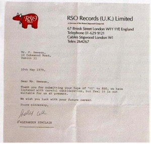 U2 Rejection Letter. Sometimes it helps to be reminded that everyone ...