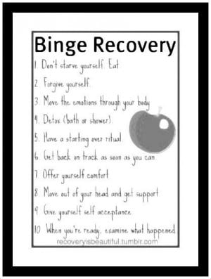 HELPFUL STEPS TO BINGE EATING RECOVERY...