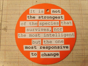 its not the strongest of the species that survives, nor the most ...