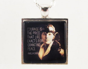 Amelia Earhart Quote Necklace, Insp irational Courage Pendant ...