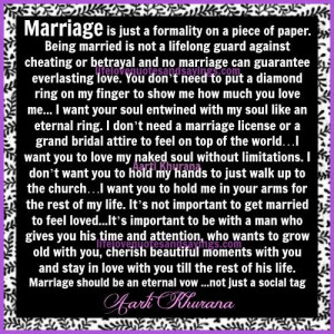 Marriage Should Be An Eternal Vow .....