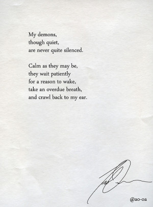 depression writing sadness poetry poem demons