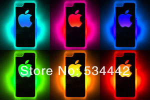 LED LCD Color Changed Sense Flash light Case Cover for Apple iPhone