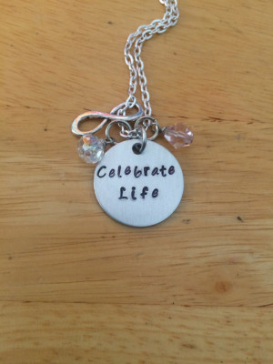 Celebrate Life Inspirational Quote Affirmation Necklace