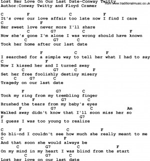 Country Love Song Quotes For Her Country Music Lost Her Love on