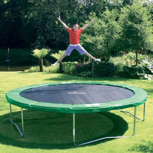Trampolines are a type of device that characteristically features a ...