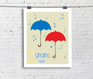 Singing in the Rain Typography Poster by TheBellaPrintShop, $15.00