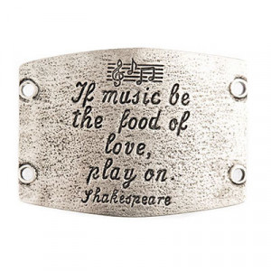 ... & Eva Large Sentiment If Music Be the Love of Life Quote in Silver