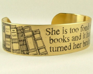 ... Of Books - Literary Quote SLIM Brass Cuff - Bookworm Books Jewelry