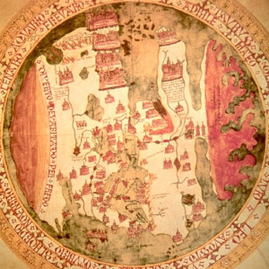 Mapa Mondi Figura Mondi, 1442 world map by Giovanni Leardo, 34.7 X 31 ...