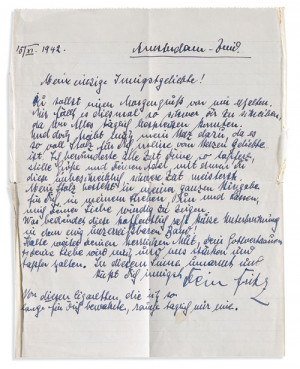 Esta es la carta de despedida que Fritz Pfeffer envi a Charlotte