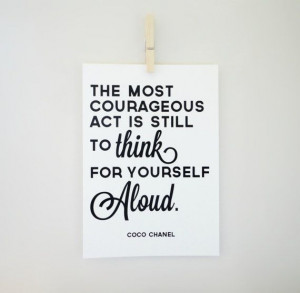 typography print coco chanel quote think for by sacredandprofane
