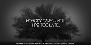 Nobody cares until its too late.