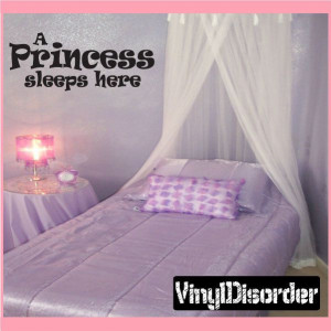 princess sleeps here Child Teen Vinyl Wall Decal Mural Quotes ...