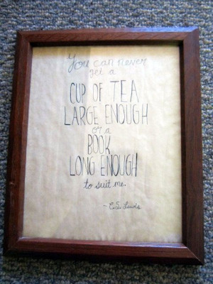 ... . thrifted frame. #cslewis #tea #art #quote #craft #diy #thrifting