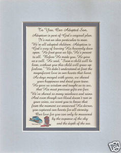 Details about Adopted SON child ADOPTION verses poems plaques sayings
