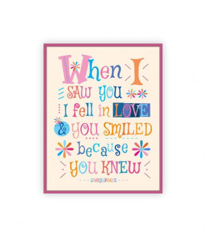 When I Saw You I Fell in Love - sweet for a nursery! www.etsy.com ...