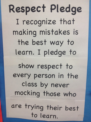 After we read the quotes together I shared this Respect Pledge: