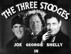 Black & White movie poster: across the top it says 'The Three Stooges ...