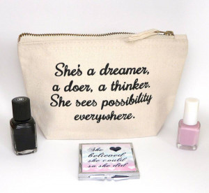 ... OF ME DESIGNS > 'SHE'S A DREAMER…' INSPIRATIONAL QUOTE MAKE UP CASE