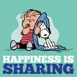 happiness is sharing looking at how linus shares his blue blanket with ...