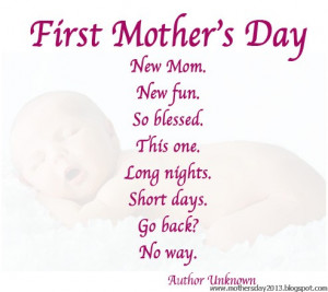 First Mothers day Poem 2013